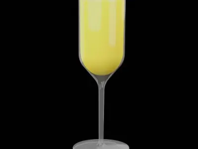 Realistic Wine Glass  Low-poly 3D model