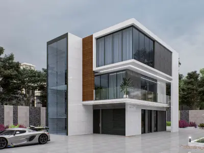 House - hi tech 3D model