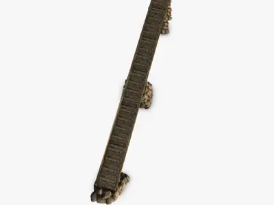 Wood bridge stone supports 3D model