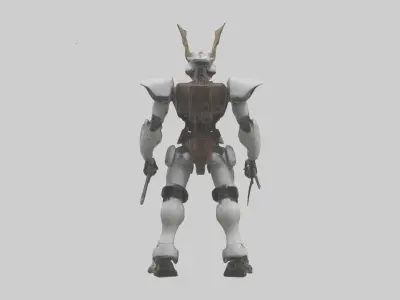 Robot version of a samurai model Low-poly 3D model
