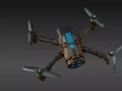 Futuristic Drone 3D Model  Game-Ready PBR  Sci-Fi Asset Low-poly 3D model