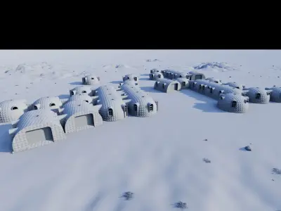  Synergistic Martian Dwellings - Regional Ecosystem Integration 3D model