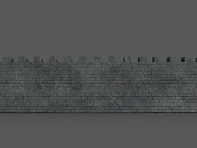 medieval city wall 3D model