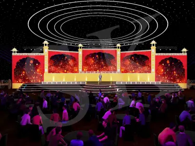Rajasthani Theme Stage with animation 3D model