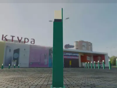 Street Light 8 Bollard 900 mm Moss Green Version 2 Low-poly 3D model