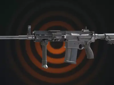 Battle-Hardened Arsenal Tactical Military Weapon  3D model