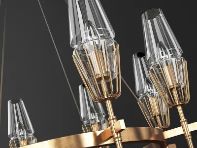 FASHION BRASS ROUND CHANDELIER Low-poly 3D model purchase