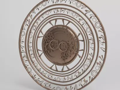 Steampunk Clockwork pattern  Low-poly 3D model