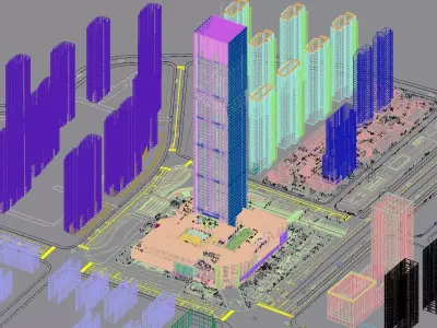 Sunset Landmark Glass Skyscraper By Riverside 3D model