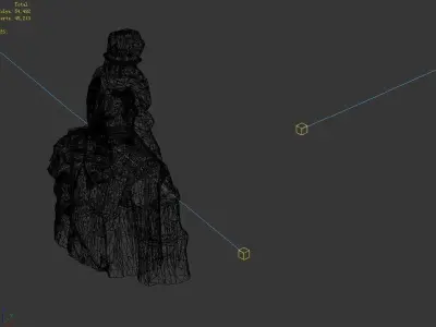 Stone Statue Group - Buddha Image 01 3D model