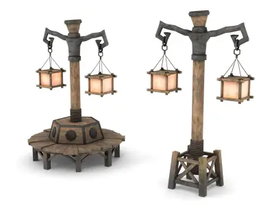 Fantasy Street Lamp Low-poly 3D model