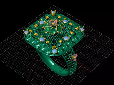 Beautiful light weight 3D print model rings ready for print 3D print model