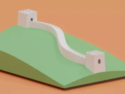 Cartoon Great Wall Of CHINA 3D model