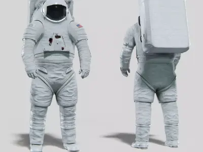Next Gen XEMU Artemis Spacesuit Rigged 3D model