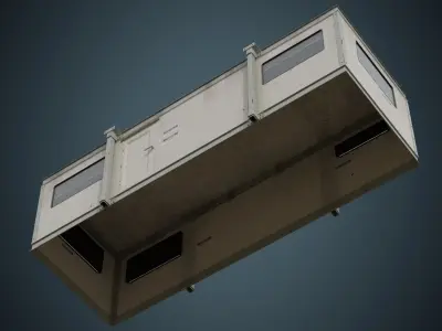 Portable Building 1B Low-poly 3D model