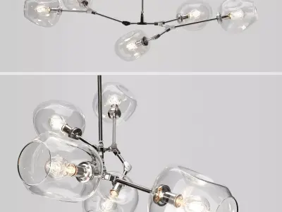 Branching bubble 5 lamps 3D model