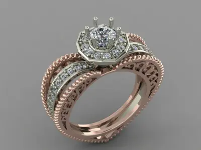Love Ring Heart Shaped Diamond Ring 3D Print Model 3D print model