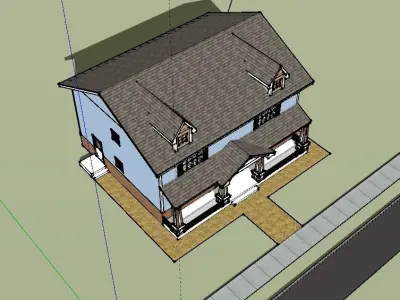 Craftsman Style Duplex 3D model