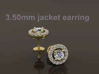 Earring Diamond Jacket Style2 3mm50 3D print model