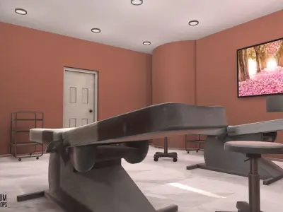 Massage room - interior and props Low-poly 3D model