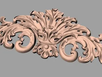 European style flower 3D relief STL Model for cnc engraving E061 3D model