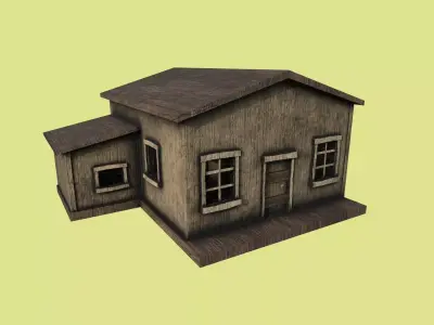 Western House 02 - Wild West Building - Backdrop Full Perm Low-poly 3D model