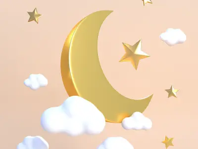 Eid Fitr Asset Illustration 3D model