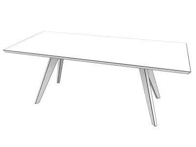 Cena wooden table with three legs 3D model