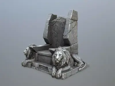 Lion Throne Low-poly 3D model