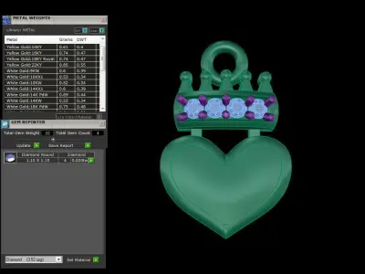 Kids Heart Pendants 3dm STL OBJ FBX Renders Details 3D print model