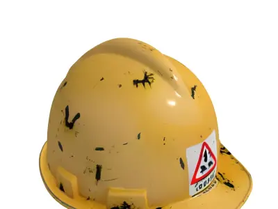 Industrial Safety Helmet Dirty Low-poly 3D model