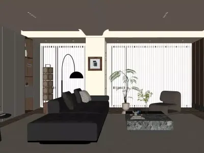 Retro style living room 3D model