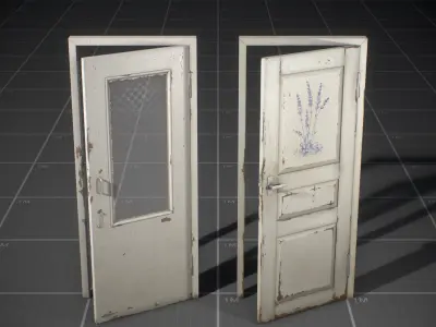 Used Soviet Doors Low-poly 3D model