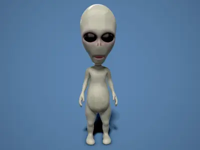 cartoon alien Low-poly 3D model