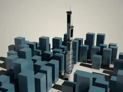 Iso Tower11 Low-poly 3D model