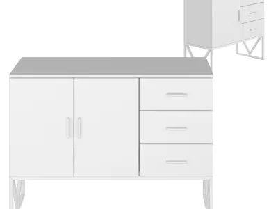 Homary-Champagne Silver Display Cabinet 3D model