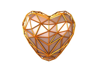 Stylish Heart V4 032 Low-poly 3D model