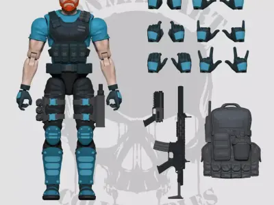 Varek Holt Full 3D Printable Action Figure STL Files 3D print model