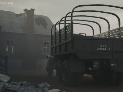  GMC CCKW-353 Military Truck with Open Cargo Frame Green Vintage 