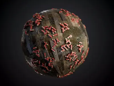 Wood Floor Mud Dirt Soil Shotgun Shells Seamless PBR Texture Texture