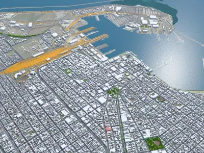 Veracruz Mexico 20km AI Low-poly 3D model