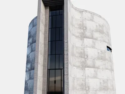 Modern Church With Interior Low-poly 3D model