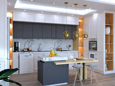neo classic kitchen 2018  3D model