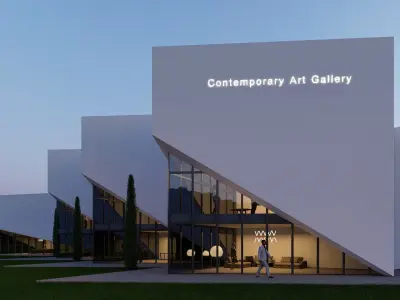 Art gallery Low-poly 3D model