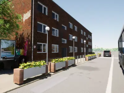 multi-storey building Low-poly 3D model