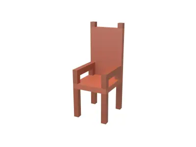 Voxel Chair v2 001 Low-poly 3D model