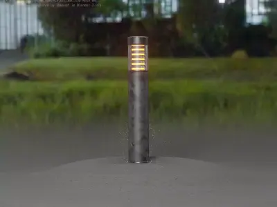 Galvanized Light-Column -17- Street-Light 9 Low-poly 3D model