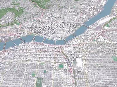 Cityscape Portland USA 3D model
