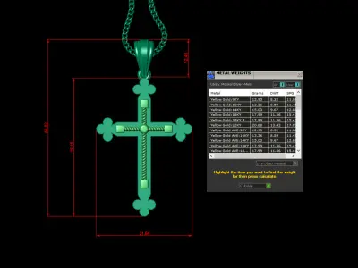 Cross Light Gold 4CP095 3DM STL 3D model