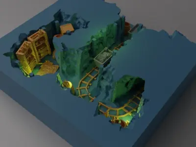Coal Mine Entrance Tabletop Terrain 25 mm 3D print model
